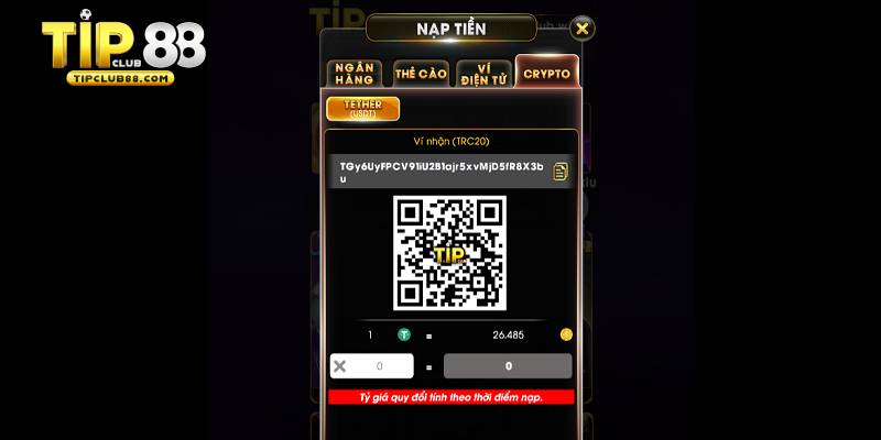 Thời gian nạp tiền tài khoản Tipclub qua Crypto nhanh gọn Thời gian nạp tiền tài khoản Tipclub qua Crypto nhanh gọn